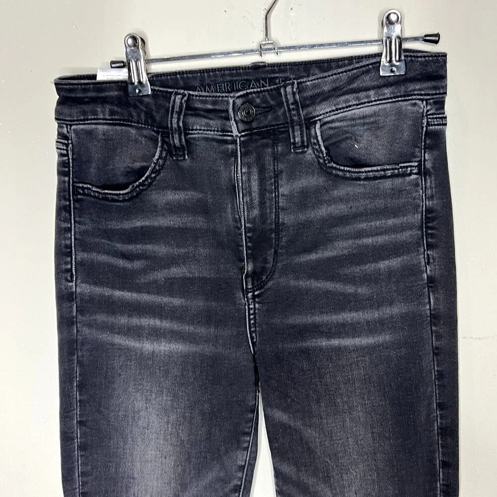 American Eagle Super Hi-Rise Jegging Women 4 Black Ne(x)t Level Stretch Jeans